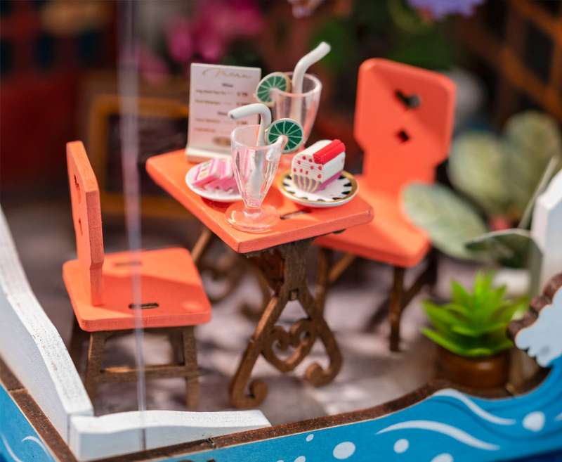 Robotime Sea Holiday Restaurant DIY 3D Miniature Dollhouse