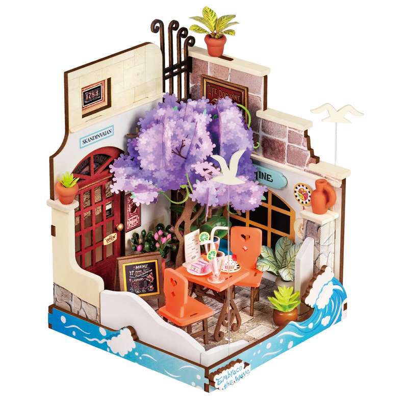 Robotime Sea Holiday Restaurant DIY 3D Miniature Dollhouse