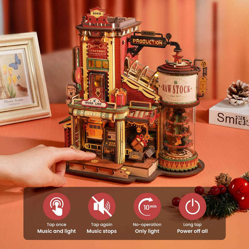 Robotime Dream Gift Factory Wooden Music Box DIY 3D Puzzle