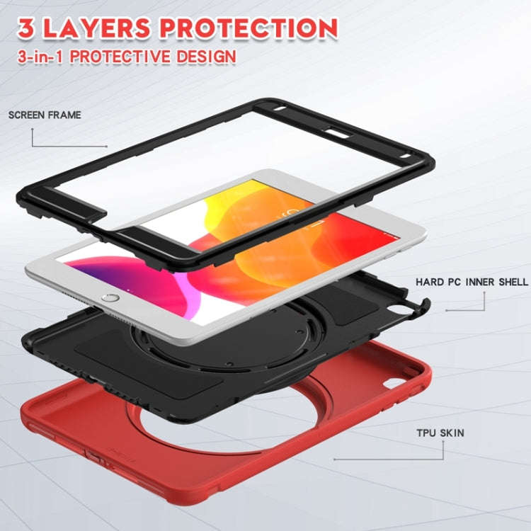 Shockproof Cover With Stand & Hand & Shoulder Strap iPad Mini 5 & Mini 4 Red