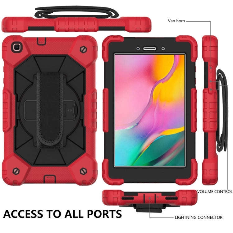 Shockproof Cover With Stand & Hand & Shoulder Strap Galaxy Tab A8 2019 T295 Black Red