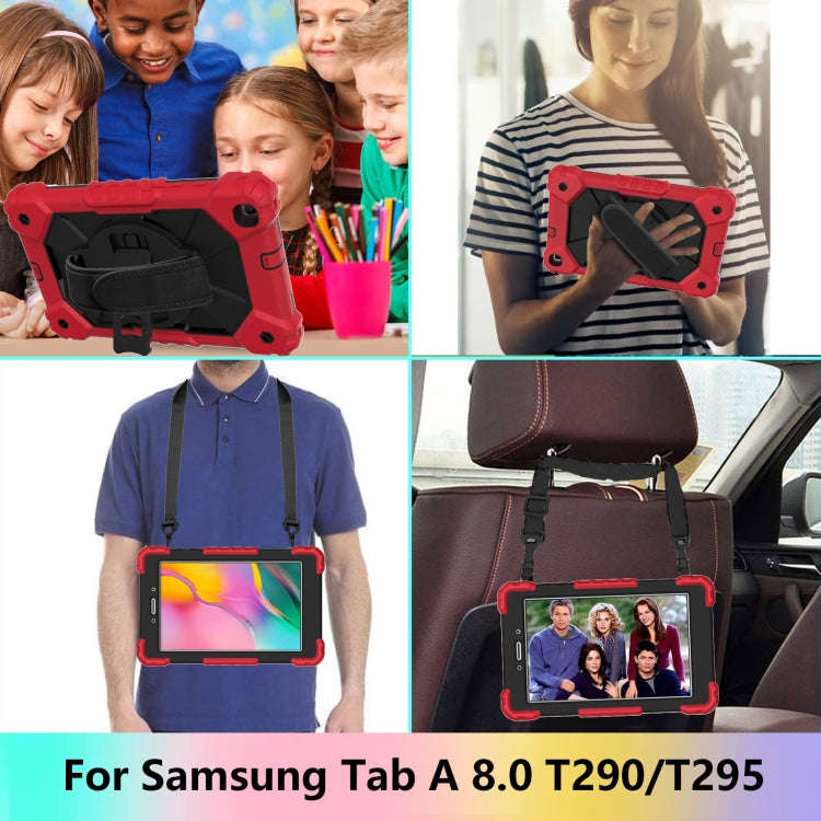 Shockproof Cover With Stand & Hand & Shoulder Strap Galaxy Tab A8 2019 T295 Black Red