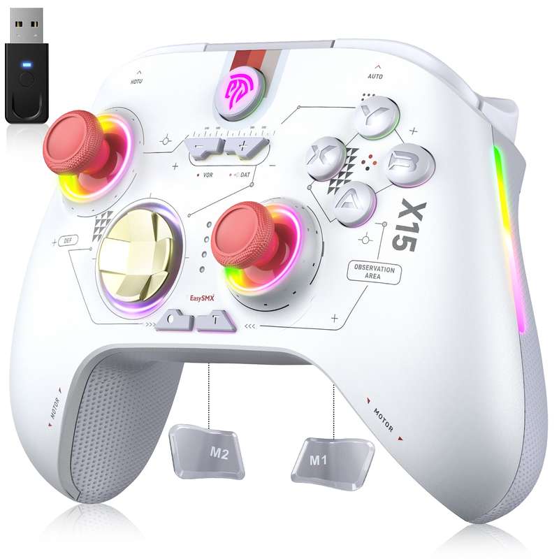 EasySMX X15 Wireless RGB Controller  Hall Effect Joystick & Trigger for Windows / Steam / Swit...