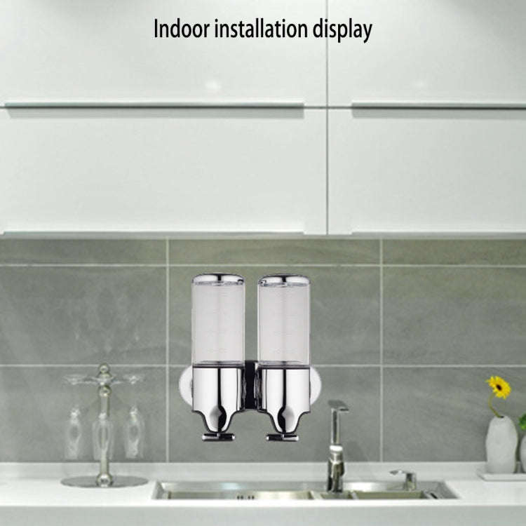2 x 500ml Stainless Steel Double Wall Mount Soap Dispenser