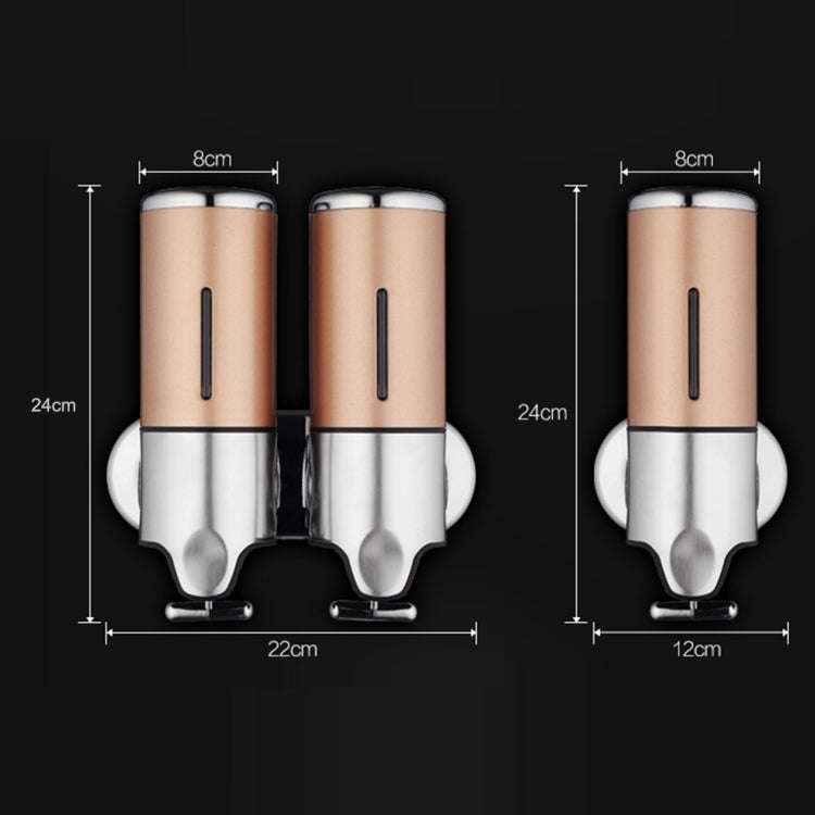 2 x 500ml Stainless Steel Double Wall Mount Soap Dispenser