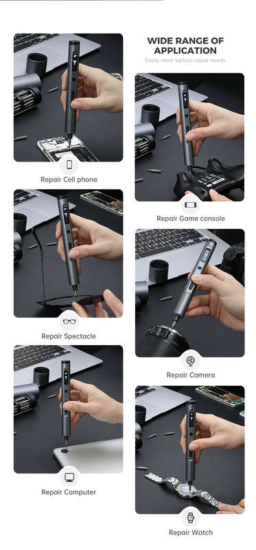 Electric Precision Screwdriver Kit 60 Pcs S2 Bits + USB-C Charging