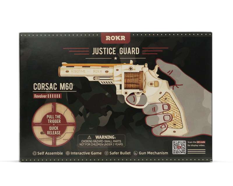 Robotime Corsac M60 Justice Guard DIY 3D Wooden Puzzle Gun