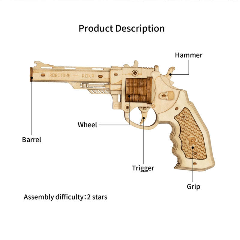 Robotime Corsac M60 Justice Guard DIY 3D Wooden Puzzle Gun
