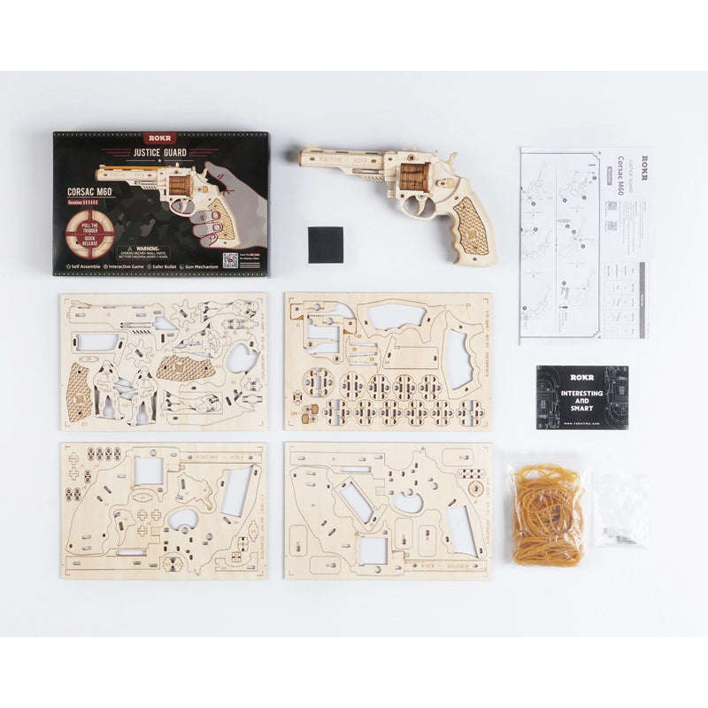 Robotime Corsac M60 Justice Guard DIY 3D Wooden Puzzle Gun