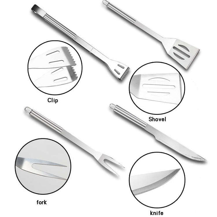 20 Piece Stainless Steel Outdoor Braai Set with Carry Case