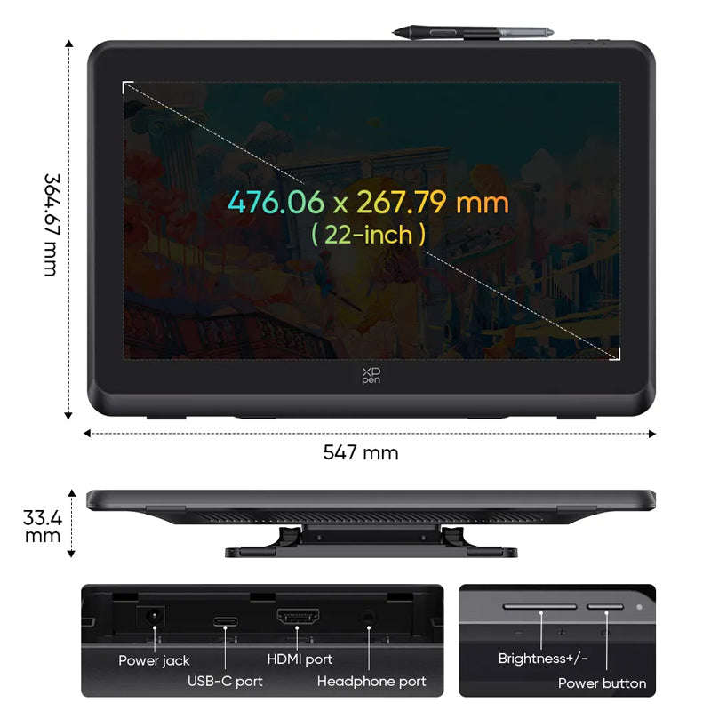 XPPen Artist 22 Plus Graphics Drawing Tablet With Stylus
