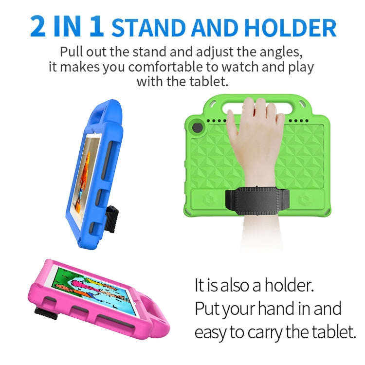 Shockproof Cover With Stand & Shoulder Strap Amazon Kindle Fire HD8 2020 Green