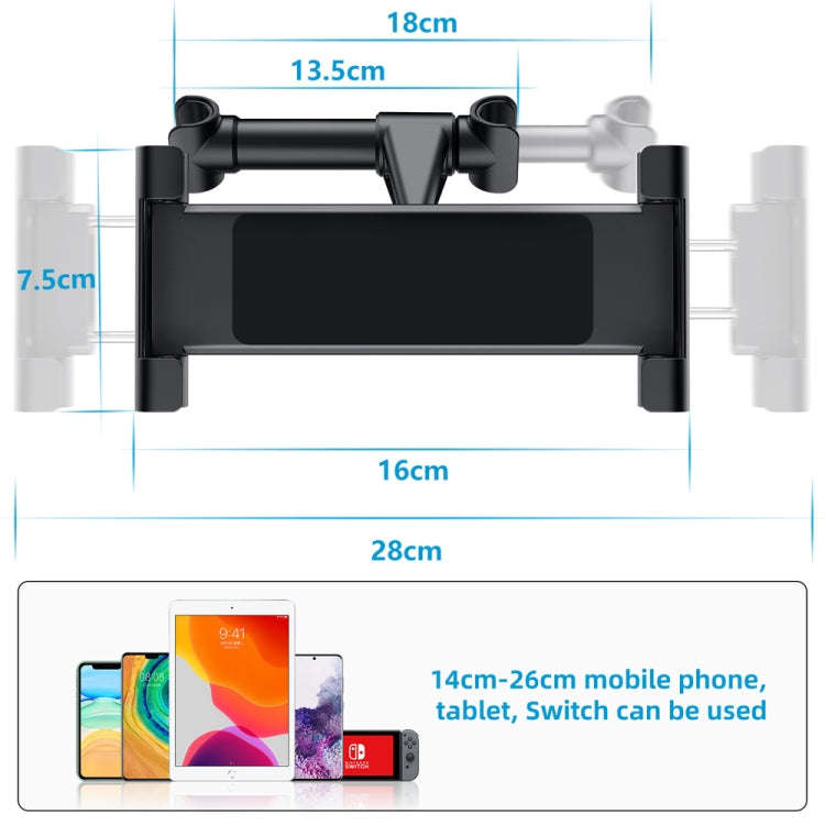 Universal Telescopic Car Back Seat Headrest Phone / Tablet Mount Holder