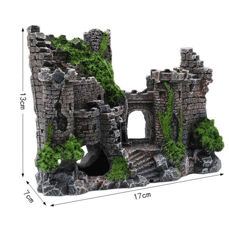 Aquarium Fish Tank Resin Decor Statue Ancient Castle
