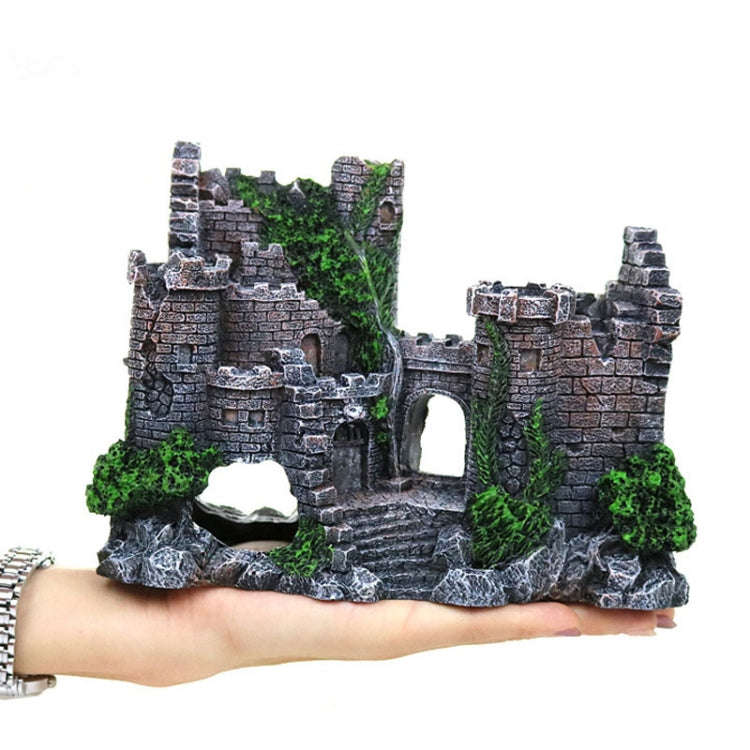 Aquarium Fish Tank Resin Decor Statue Ancient Castle