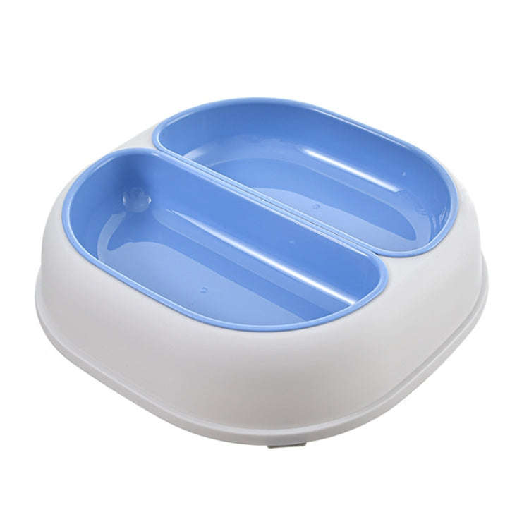 Double Plastic Cat & Small Dog Food and Water Bowl Blue