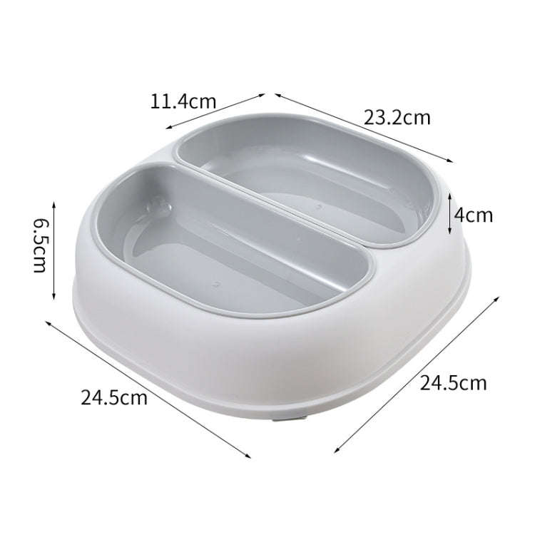 Double Plastic Cat & Small Dog Food and Water Bowl Blue