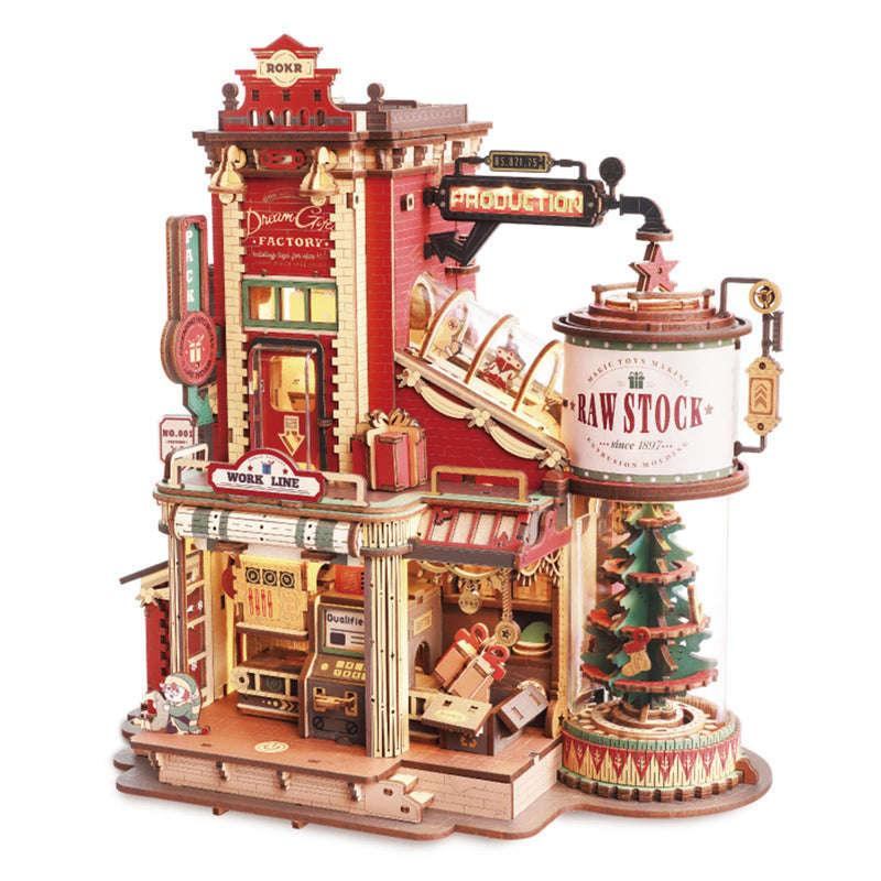 Robotime Dream Gift Factory Wooden Music Box DIY 3D Puzzle