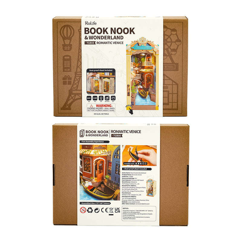 Robotime Romantic Venice DIY Book Nook Shelf Insert Miniature Dollhouse