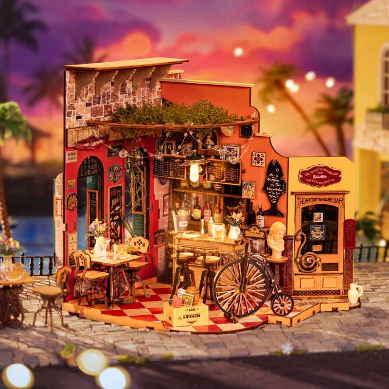 Robotime Cheers Bar & Dining DIY 3D Miniature House
