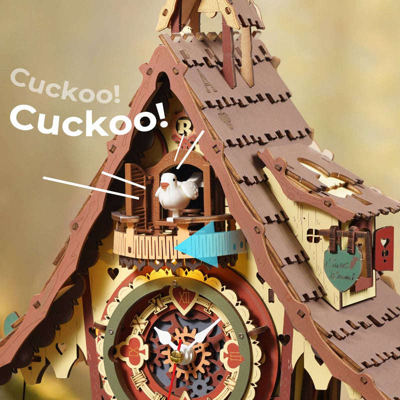 Robotime DIY Cuckoo Clock Mechanical 3D Wooden Puzzle
