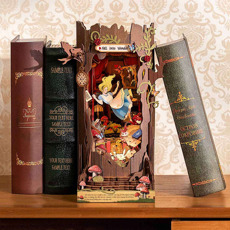 Robotime Fall Into Wonder DIY Book Nook Shelf Insert Miniature Dollhouse