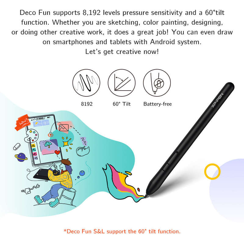 XPPen Deco Fun XS Graphics Drawing Tablet Black