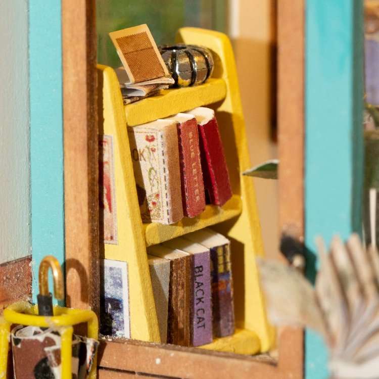 Robotime Free Time Bookshop DIY Miniature Dollhouse Kit