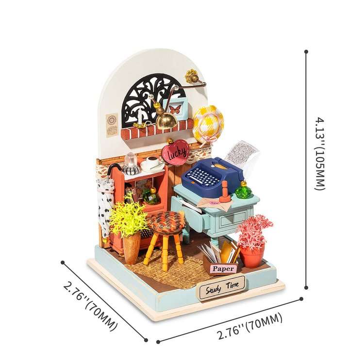 Robotime Record Mood Study DIY Miniature Room Kit
