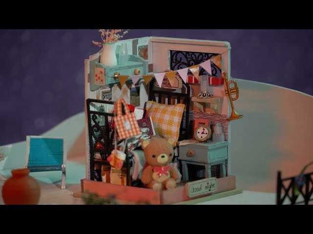 Robotime Sweet Dream Bedroom DIY Miniature Dollhouse Room Kit
