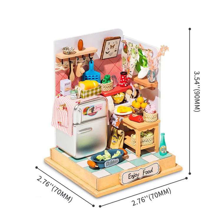 Robotime Taste Life Kitchen DIY Miniature Dollhouse Room Kit