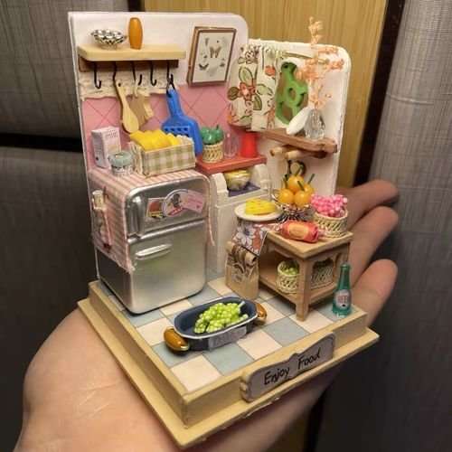Robotime Taste Life Kitchen DIY Miniature Dollhouse Room Kit