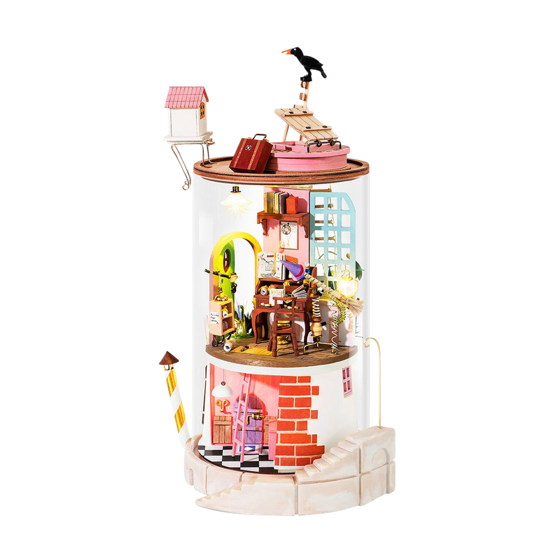 Robotime DIY Glass Secluded Neighbour Miniature Dollhouse Kit