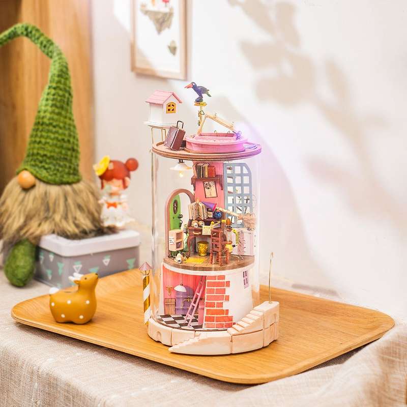 Robotime DIY Glass Secluded Neighbour Miniature Dollhouse Kit