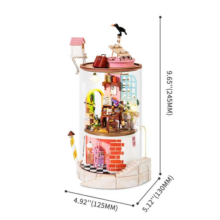 Robotime DIY Glass Secluded Neighbour Miniature Dollhouse Kit
