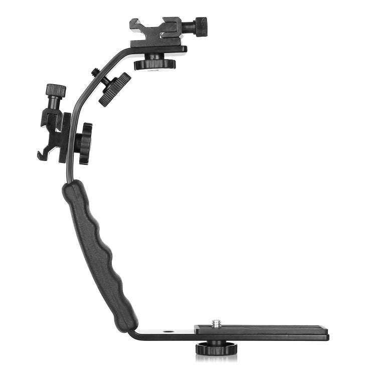 L Shape Double Hot Shoe Flash Bracket