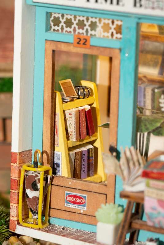 Robotime Free Time Bookshop DIY Miniature Dollhouse Kit