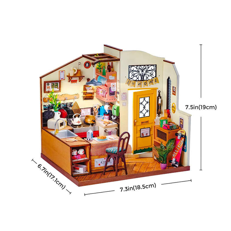 Robotime Cozy Kitchen DIY Miniature 3D Dollhouse Kit