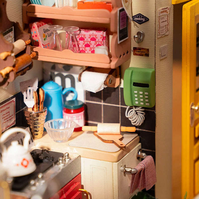 Robotime Cozy Kitchen DIY Miniature 3D Dollhouse Kit