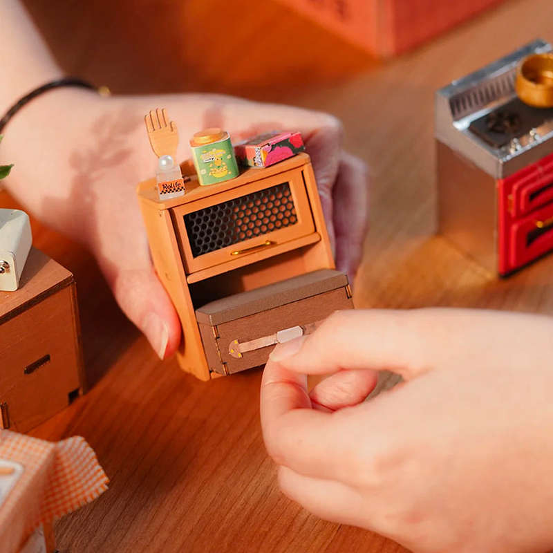 Robotime Cozy Kitchen DIY Miniature 3D Dollhouse Kit