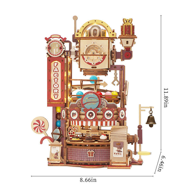 Robotime Chocolate Factory Story Wooden DIY Marble Run Kit