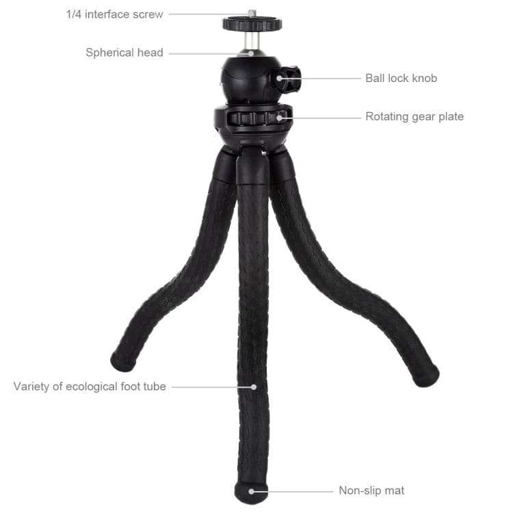 Mini Octopus Flexible Tripod Holder with Ball Head & Phone Clamp