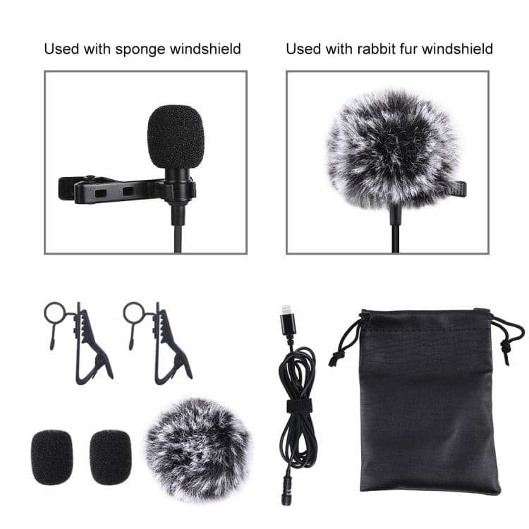 1.5m 8 Pin iPhone Wired Condenser Recording Microphone
