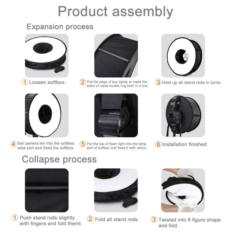 45cm Round Style Macro and Portrait Softbox Diffuser