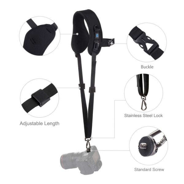 Camera Shoulder Strap with Quick Release Plate for DSLR / SLR Cameras