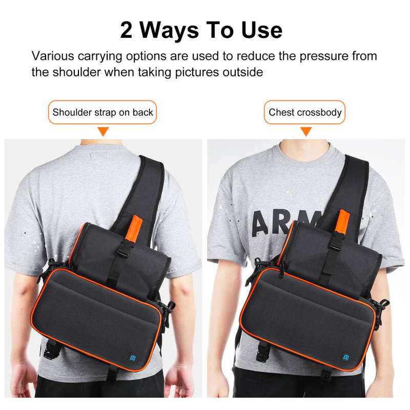 Puluz Crossbody Camera Bag with Removable Lens Bag