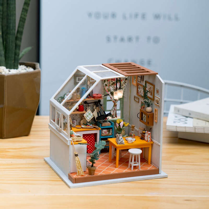 Robotime Jason's Kitchen Wooden DIY Miniature Dollhouse