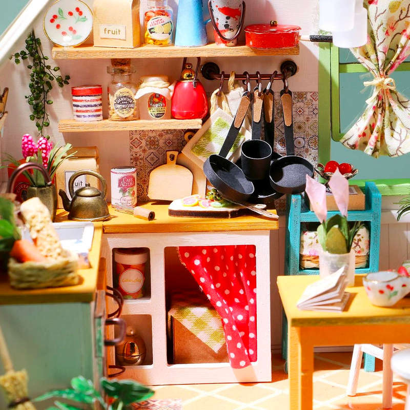 Robotime Jason's Kitchen Wooden DIY Miniature Dollhouse