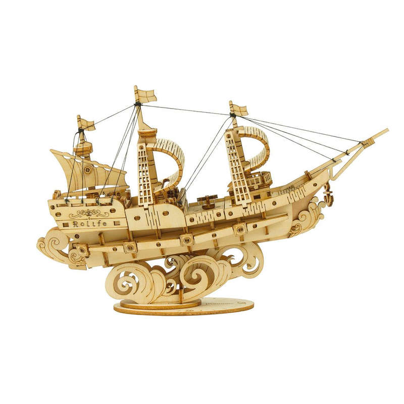 Robotime Wooden Sailing Ship 3D Wooden Puzzle 118 Pieces