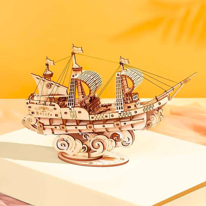 Robotime Wooden Sailing Ship 3D Wooden Puzzle 118 Pieces